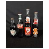 3 Coca Cola Glass Bottles & RC Cola Bottled Unopen