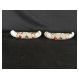 2 Navajo Horsehair Pottery Canoes