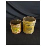 2 Round Tobacco Tins (no lids)