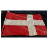 Vtg Original Denmark 1940s Flag