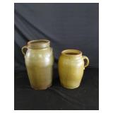 2 E. L. Stork Stoneware Storage Jars