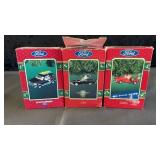 3 Ford Christmas Ornaments NIB