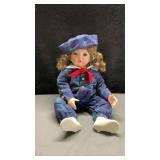 21" Porcelain Girl Doll in Sailor Outfit WHat