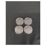 4 Silver Coins 1 oz of Fine Silver