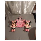 2 Plastic Minnie Mouse Dolls & A Minnie