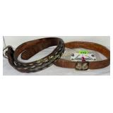 Horse hair belt, leather belt, beaded coin item