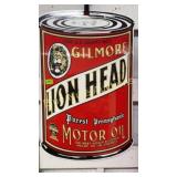 Contemporary Lion Head porcelain Motor Oil sign-