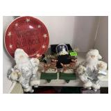 Christmas plate, night light, 2 Santaï¿½s, 2