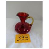 Red Ruby Art Glass Small Pitcher
