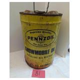 Pennzoil Snowmobile Oil Can - 5 Gallon