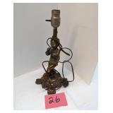 Antique Metal Cherub Table Lamp