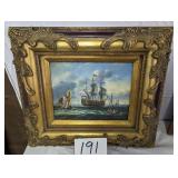 Framed Ship Painting