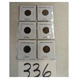 Lot of 6 Indian Head Cents