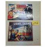 Pair of Tin Lionel Train Signs