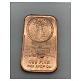 1 Ounce Copper Bar