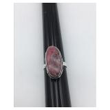 Sterling Silver Finish Ring W/ Pink/Red Multi