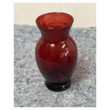 Ruby red vase 6 1/4 inch