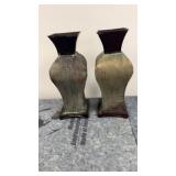 Pair of metal decorative vases