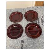 Glocloc ruby red salad plates lot of 4