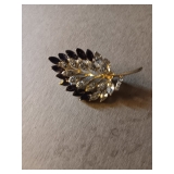 145 Rhinestone Leaf Brooch