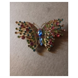 217 Rhinestone Butterfly Brooch