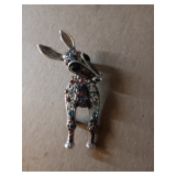 265 Rhinestone Donkey Brooch