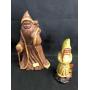 Two Redware Santa Clauses