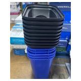 (5) Plastic Recycling Cans with Flip Top Lids