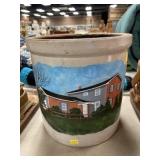 2 Gallon Paint Decorated Stoneware Crock