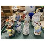(9) Porcelain Figurines