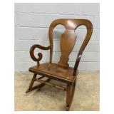 Wooden Plank Seat Rocking Chair