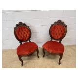 (2) Victorian Upholstered Side Chairs