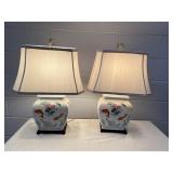 (2) Porcelain Fish Decor. Table Lamps