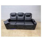 Leather Theater Style Reclining Sofa