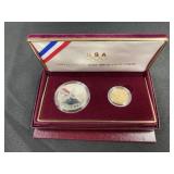 1988 Olympic 2 Coin Set with $5.00 Gold Piece