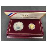 1988 Olympic 2 Coin Set with $5.00 Gold Piece