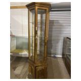 Lighted Wooden Curio Cabinet