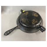 Cast Metal Paint Decorated Waffle Iron