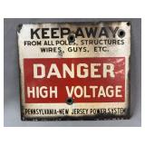 Enameled Porcelain VOLTAGE Sign