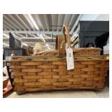 Split Oak and Wicker Woven Baskets