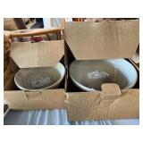 (2) Longaberger Pottery Mixing Bowls