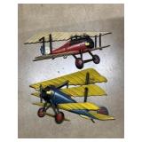 (2) Cast Metal Airplane Wall Plaques