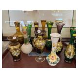 Paint Decorated Lusterware Vases