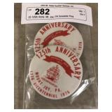 (2) 125th Anniv. Mt. Joy, PA Souvenir Pins