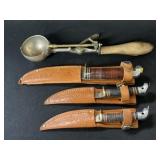 Western Hunting Knives & Vintage Ice Cream Dipper