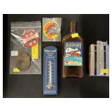 Beatles Pins, Thermometer and Bottle