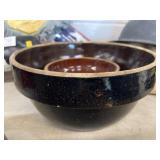 (2) Stoneware Mixing Bowls