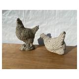 (2) Concrete Chicken Statues