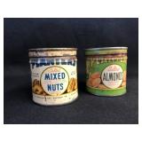 (2) Vintage Planters Peanut Tins