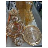 Marigold Carnival Glass Pieces